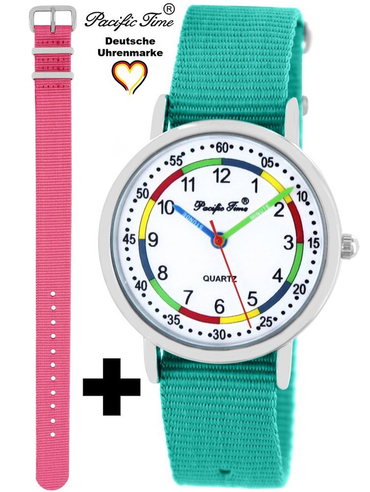 Pacific Time Quarzuhr Set Kinder Armbanduhr First Lernuhr Wechselarmband, Mix und Match Design - Gratis Versand Pacific Time Quarzuhr Set Kinder Armbanduhr First Lernuhr Wechselarmband, Mix und Match Design - Gratis Versand von Pacific Time