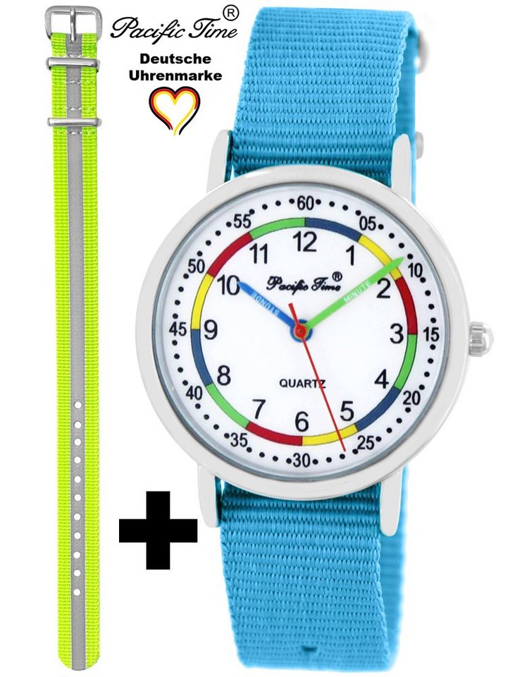 Pacific Time Quarzuhr Set Kinder Armbanduhr First Lernuhr Wechselarmband, Mix und Match Design - Gratis Versand Pacific Time Quarzuhr Set Kinder Armbanduhr First Lernuhr Wechselarmband, Mix und Match Design - Gratis Versand von Pacific Time