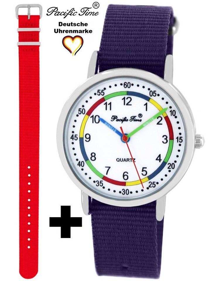 Pacific Time Quarzuhr Set Kinder Armbanduhr First Lernuhr Wechselarmband, Mix und Match Design - Gratis Versand Pacific Time Quarzuhr Set Kinder Armbanduhr First Lernuhr Wechselarmband, Mix und Match Design - Gratis Versand von Pacific Time