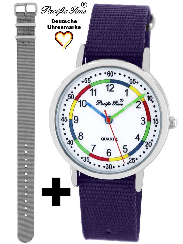 Pacific Time Quarzuhr Set Kinder Armbanduhr First Lernuhr Wechselarmband, Mix und Match Design - Gratis Versand Pacific Time Quarzuhr Set Kinder Armbanduhr First Lernuhr Wechselarmband, Mix und Match Design - Gratis Versand von Pacific Time