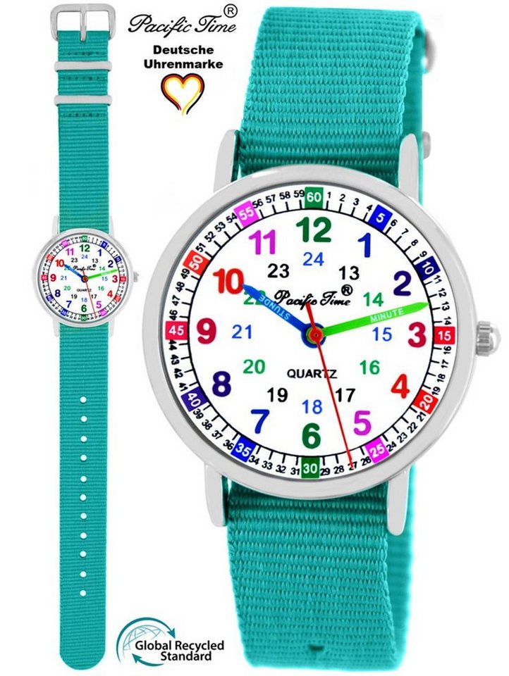 Pacific Time Quarzuhr Kinder Armbanduhr Lernuhr nachhaltiges Wechselarmband, Mix und Match Design - Gratis Versand von Pacific Time