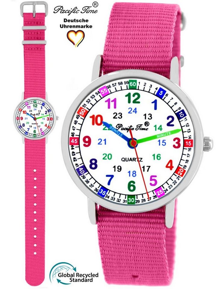 Pacific Time Quarzuhr Kinder Armbanduhr Lernuhr nachhaltiges Wechselarmband, Mix und Match Design - Gratis Versand von Pacific Time