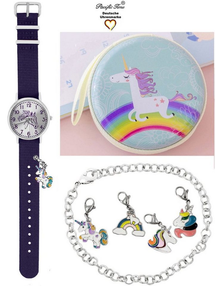 Pacific Time Quarzuhr Kinder Armbanduhr Pferd Wechselarmband mit Einhorn Charms, Mix und Match Design - Gratis Versand von Pacific Time