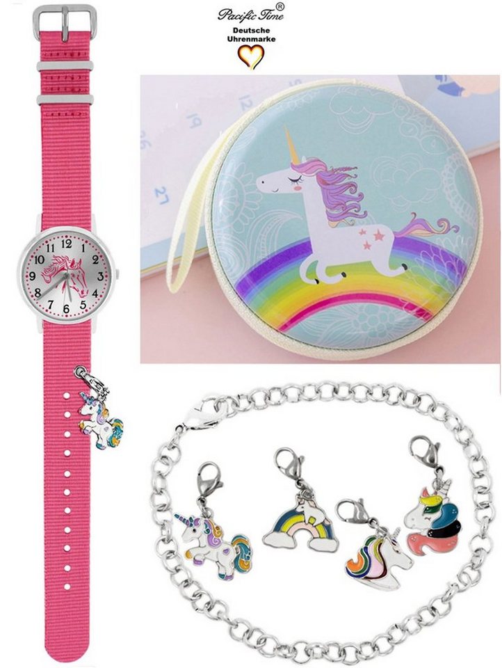 Pacific Time Quarzuhr Kinder Armbanduhr Pferd Wechselarmband mit Einhorn Charms, Mix und Match Design - Gratis Versand von Pacific Time