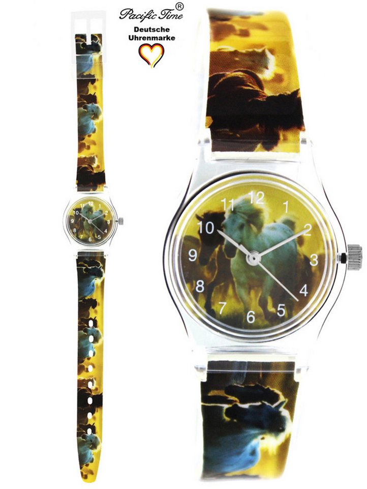 Pacific Time Quarzuhr Kinder Armbanduhr Motivuhr Pferd Kunststoff Pferdeuhr, kostenloser Versand von Pacific Time