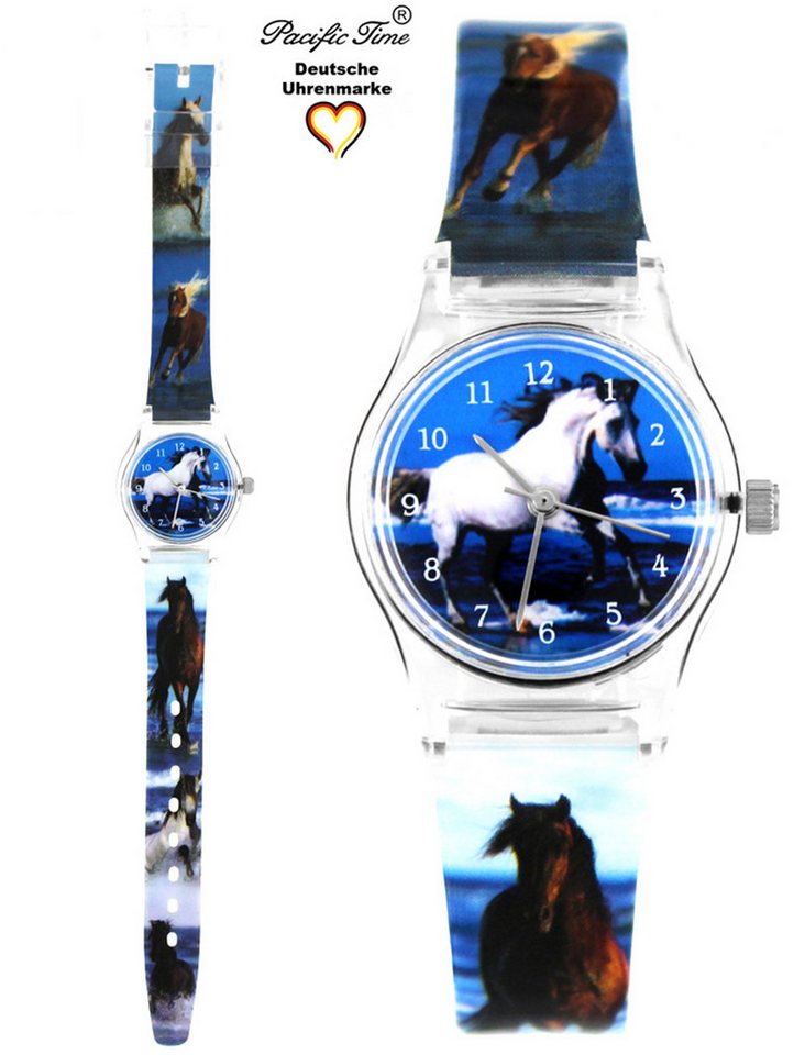 Pacific Time Quarzuhr Kinder Armbanduhr Motivuhr Pferd Kunststoff Pferdeuhr, kostenloser Versand von Pacific Time