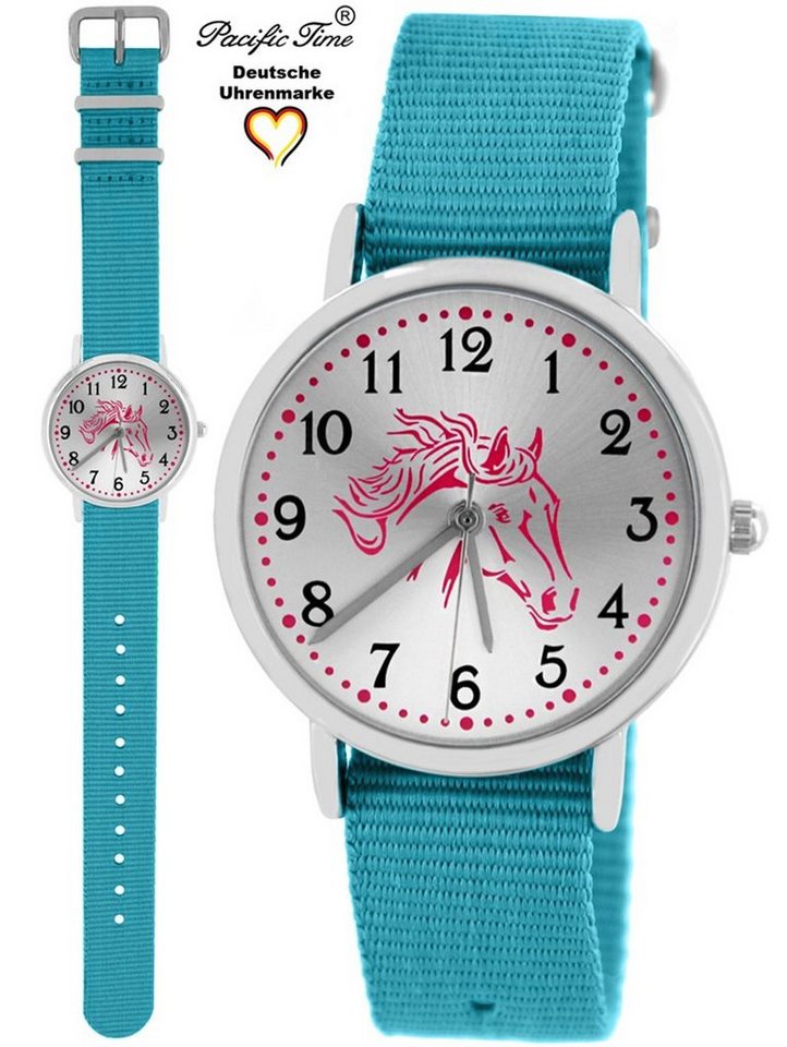 Pacific Time Quarzuhr Kinder Armbanduhr Pferd rosa Wechselarmband, Mix und Match Design - Gratis Versand von Pacific Time
