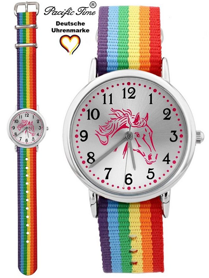 Pacific Time Quarzuhr Kinder Armbanduhr Pferd rosa Wechselarmband, Mix und Match Design - Gratis Versand von Pacific Time