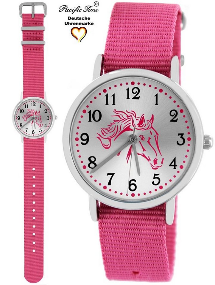 Pacific Time Quarzuhr Kinder Armbanduhr Pferd rosa Wechselarmband, Mix und Match Design - Gratis Versand von Pacific Time