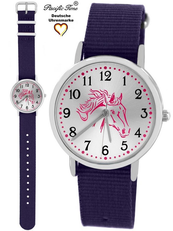 Pacific Time Quarzuhr Kinder Armbanduhr Pferd rosa Wechselarmband, Mix und Match Design - Gratis Versand von Pacific Time