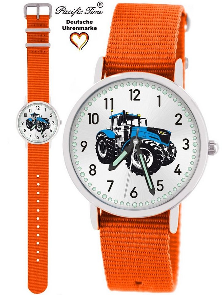 Pacific Time Quarzuhr Kinder Armbanduhr Traktor blau Wechselarmband, Mix und Match Design - Gratis Versand von Pacific Time