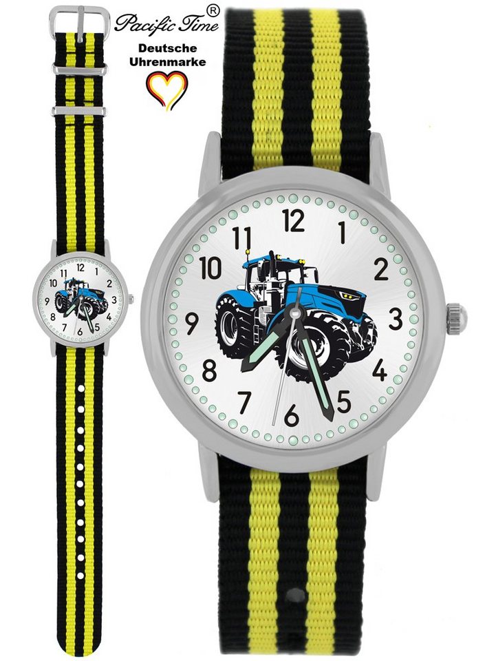 Pacific Time Quarzuhr Kinder Armbanduhr Traktor blau Wechselarmband, Mix und Match Design - Gratis Versand von Pacific Time