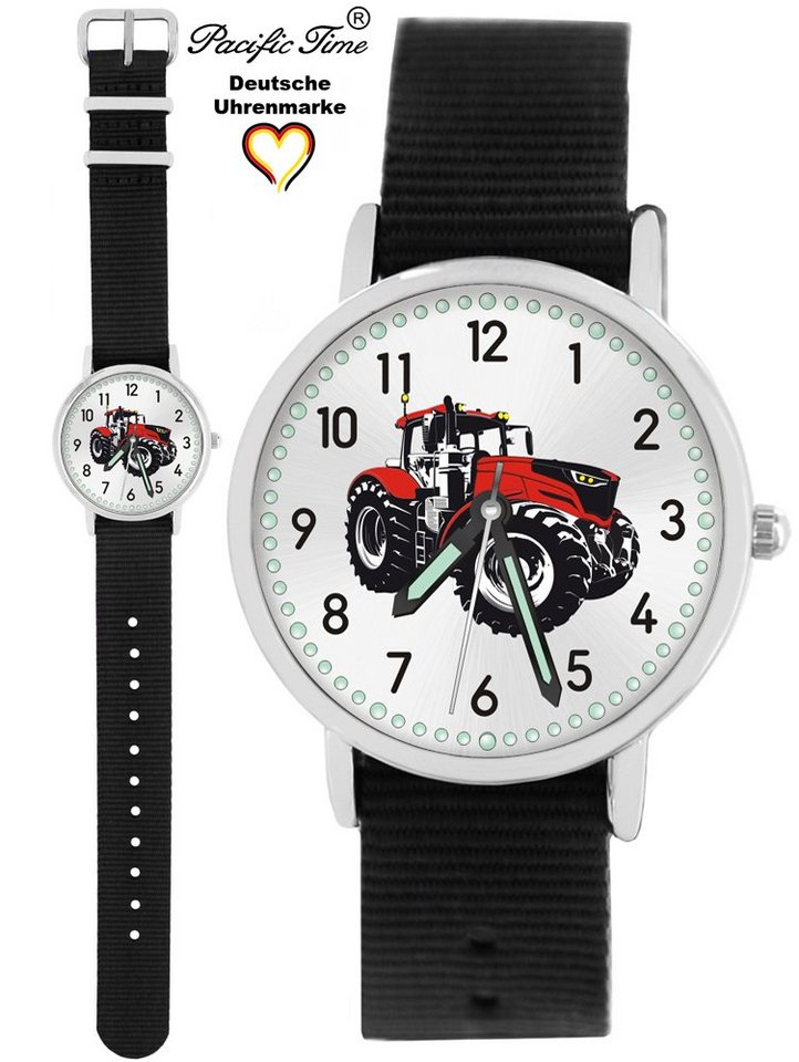 Pacific Time Quarzuhr Kinder Armbanduhr Traktor rot Wechselarmband, Mix und Match Design - Gratis Versand von Pacific Time