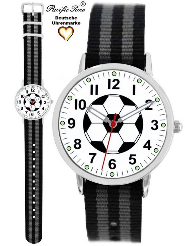Pacific Time Quarzuhr Kinder Armbanduhr analog Mädchen Jungen Fußball Fan Sport, Wechselarmband Mix and Match - Gratis Versand von Pacific Time
