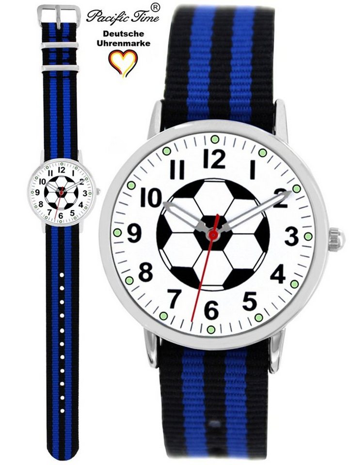 Pacific Time Quarzuhr Kinder Armbanduhr analog Mädchen Jungen Fußball Fan Sport, Wechselarmband Mix and Match - Gratis Versand von Pacific Time