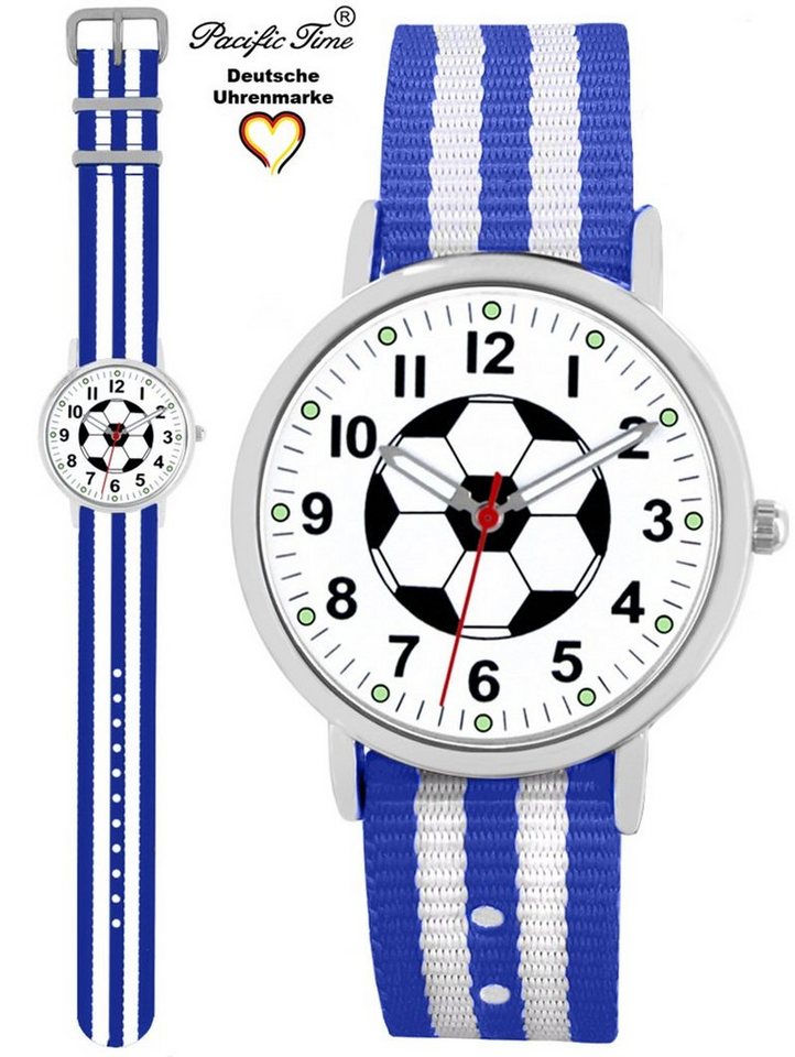 Pacific Time Quarzuhr Kinder Armbanduhr analog Mädchen Jungen Fußball Fan Sport, Wechselarmband Mix and Match - Gratis Versand von Pacific Time