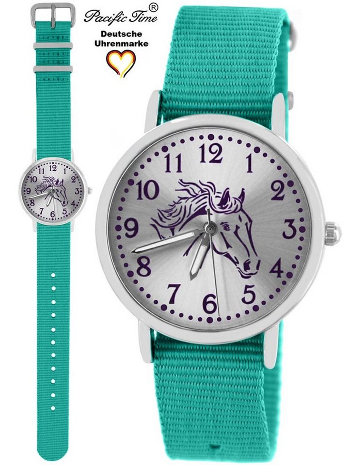 Pacific Time Quarzuhr Kinder Armbanduhr Pferd violett Wechselarmband, Mix und Match Design - Gratis Versand von Pacific Time