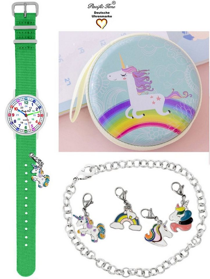 Pacific Time Quarzuhr Kinder Armbanduhr Lernuhr Wechselarmband mit Einhorn Charms, Mix und Match Design - Gratis Versand von Pacific Time