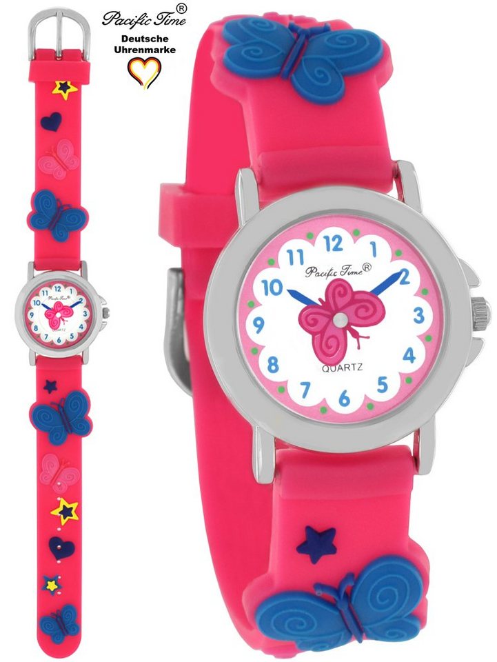 Pacific Time Quarzuhr Kinder Armbanduhr Schmetterling Silikonarmband, Gratis Versand von Pacific Time