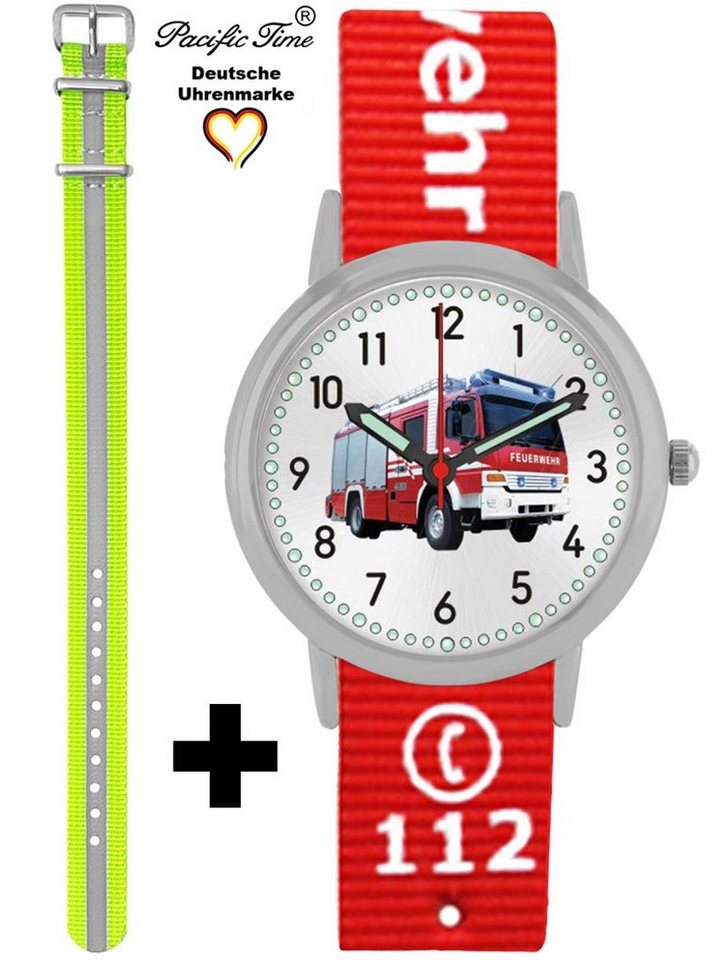 Pacific Time Quarzuhr Set Kinder Armbanduhr Feuerwehr Wechselarmband, Mix und Match Design - Gratis Versand von Pacific Time