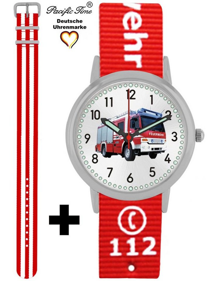 Pacific Time Quarzuhr Set Kinder Armbanduhr Feuerwehr Wechselarmband, Mix und Match Design - Gratis Versand von Pacific Time