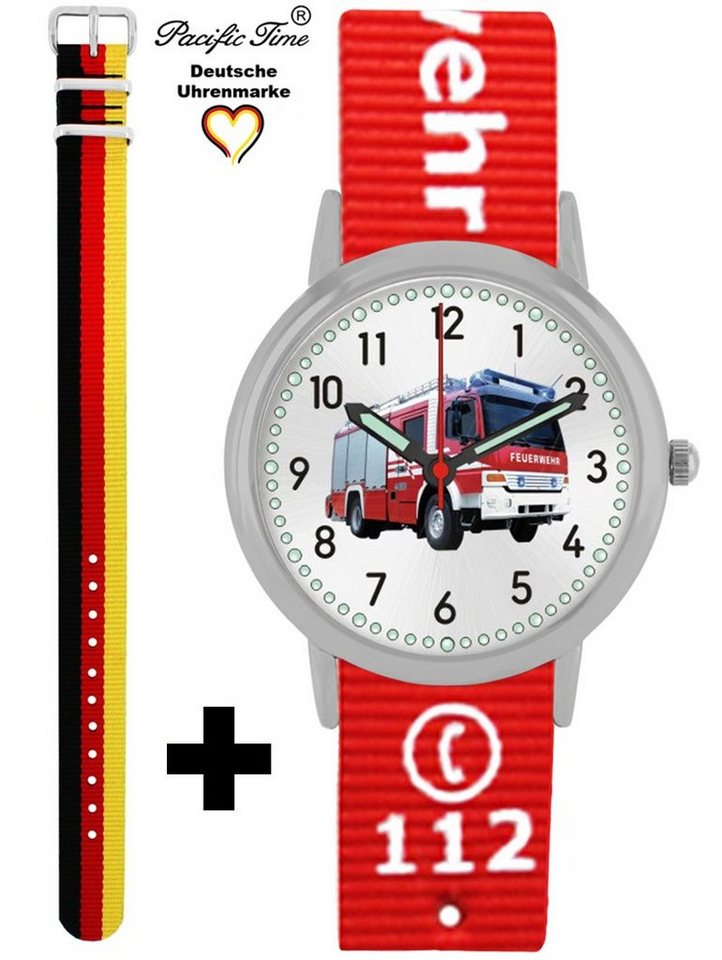 Pacific Time Quarzuhr Set Kinder Armbanduhr Feuerwehr Wechselarmband, Mix und Match Design - Gratis Versand von Pacific Time