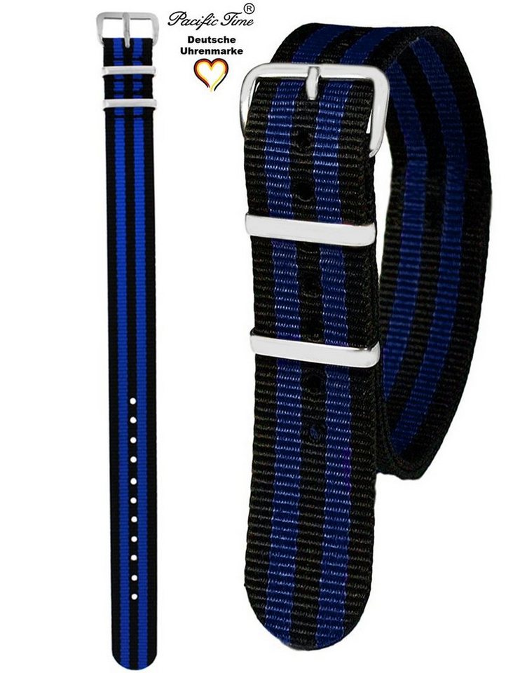 Pacific Time Uhrenarmband Wechselarmband Textil Nylon 16mm, Gratis Versand von Pacific Time