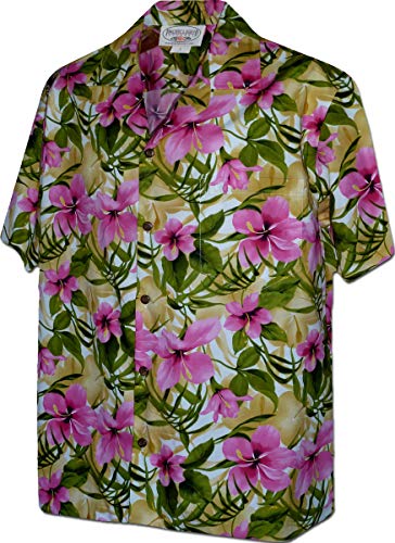 Pacific Legend Hibiscus Garden Hawaii-Shirts für Herren - Pink - XX-Large von Pacific