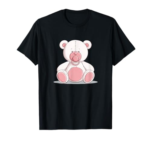 Baby-Teddybär in weißer Farbe für Schnullerliebhaber T-Shirt von Pacifier Teddy Bear Outfit