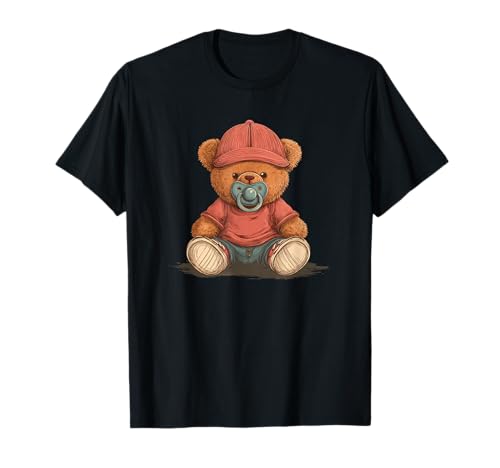 Hübscher Teddybär Baby mit Schnuller Kostüm T-Shirt Hübscher Teddybär Baby mit Schnuller Kostüm T-Shirt von Pacifier Teddy Bear Outfit