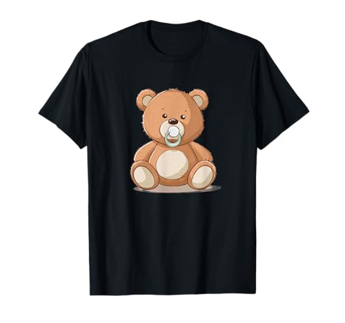 Lustiger Teddybär Baby mit Schnuller Kostüm T-Shirt von Pacifier Teddy Bear Outfit