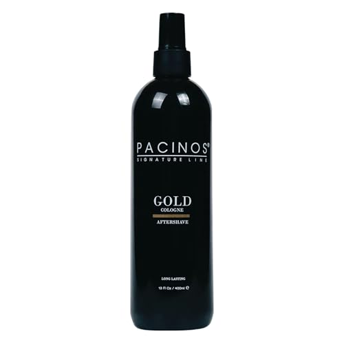 Pacinos Gold Cologne Aftershave Men 400ml - After Shave Herren Spray - Rasur Duftwasser Frisch-Würzig - Barber Eau de Cologne mit praktischen Pump-Spender - bodyspray Herren, EDC - herrendüfte von Pacinos
