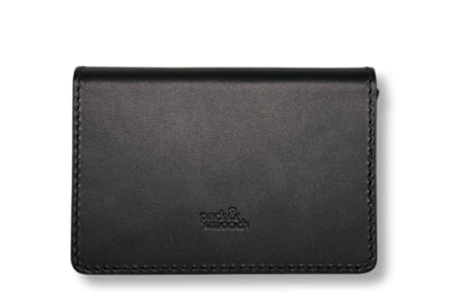 Pack & Smooch Leder Wallet Portemonnaie Geldbörse | Kartenetui mit Kartenslider | Pflanzlich gegerbtes Leder | Handgefertigt in Deutschland (Black) von Pack & Smooch