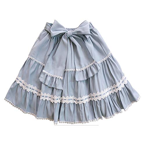 Packitcute Sweet Lolita Minirock für Teenager, Mädchen, lässig, elastische Taille, A-Linie, kurze Röcke - Blau - Einheitsgröße von Packitcute