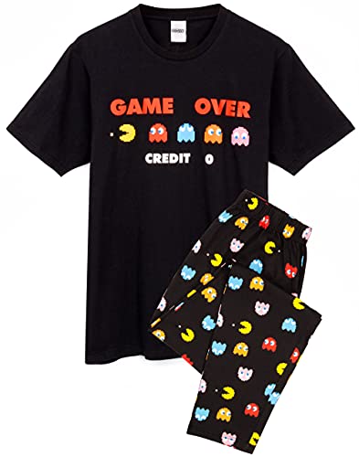 Pacman Pyjamas Herren Arcade-Spiel über Black T-Shirt & Lounewear Joggers PJs XXL von Pacman