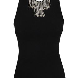 Paco Rabanne Schwarzes Top - Stilvolle Viskosemischung von Paco Rabanne