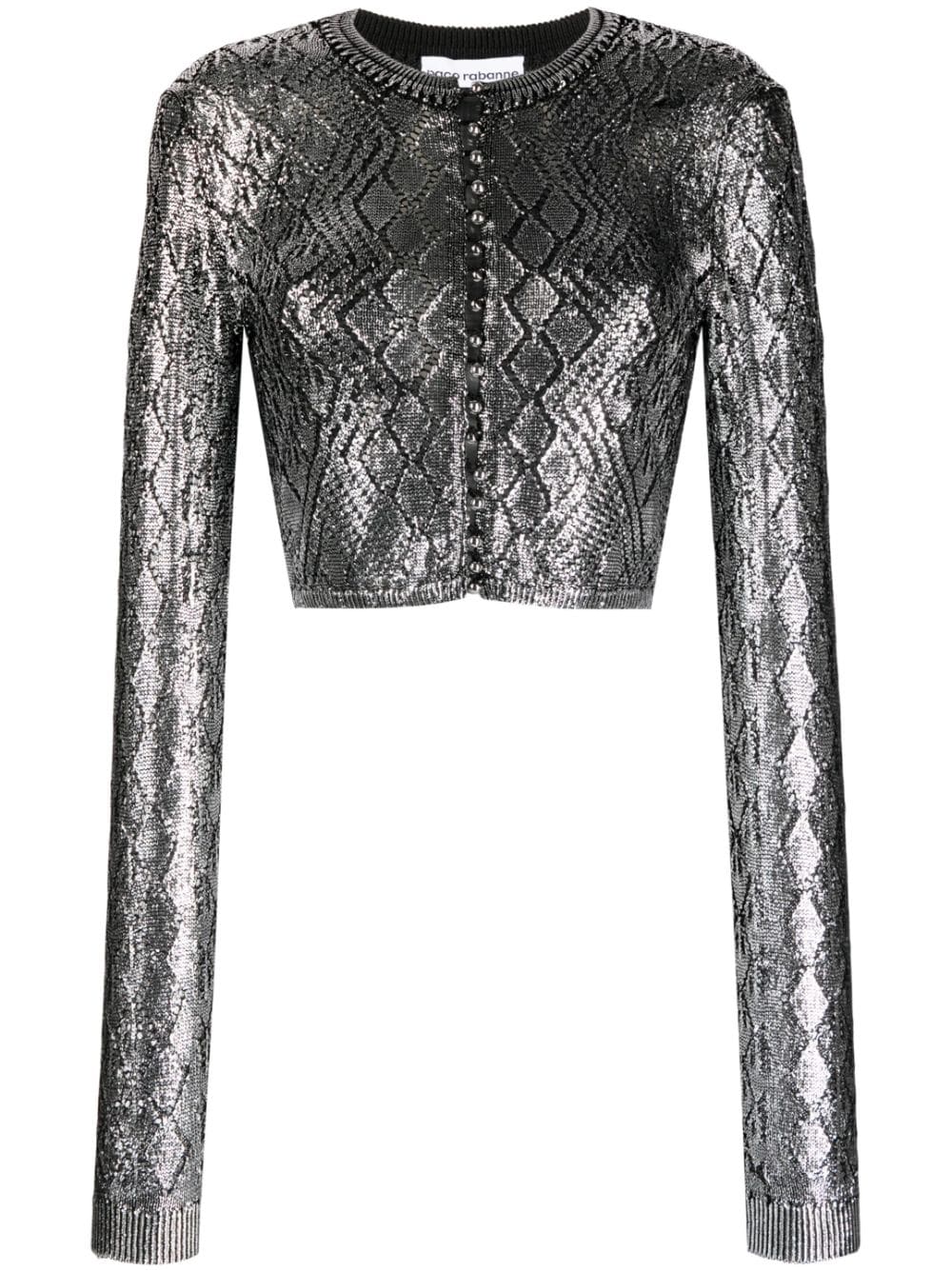 Rabanne Cropped-Cardigan mit Pailletten - Silber von Rabanne