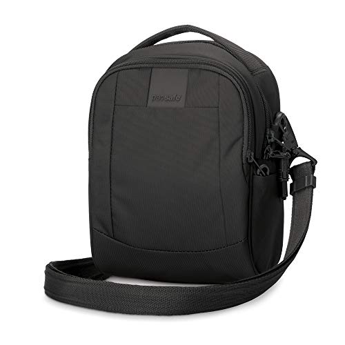 Pacsafe Metrosafe LS100 Anti-Diebstahl kleine Nylon Umhängetasche für Damen, Schultertasche mit Diebstahlschutz, Tasche mit Sicherheits-Features - 3 L Uni, Schwarz/Black von Pacsafe