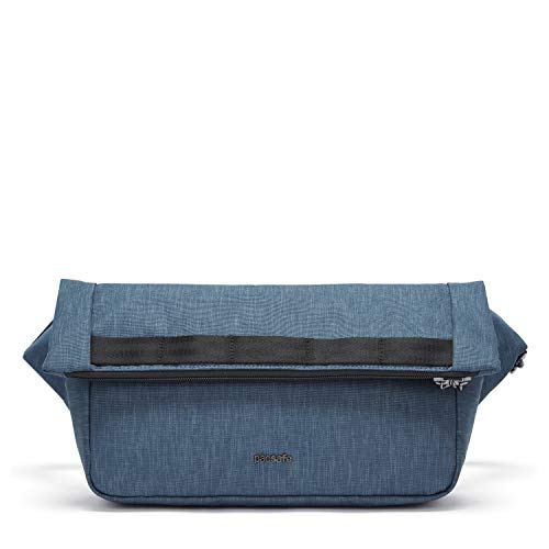 Metrosafe X Anti-Theft Sling Pack, 31 x 37,5 x 10,5 cm, Anti-Diebstahl Umhängetasche für Rechts- als auch Linkshänder geeignet, Diebstahlschutz, 10 Liter, Jeans Blau/Dark Denim von Pacsafe