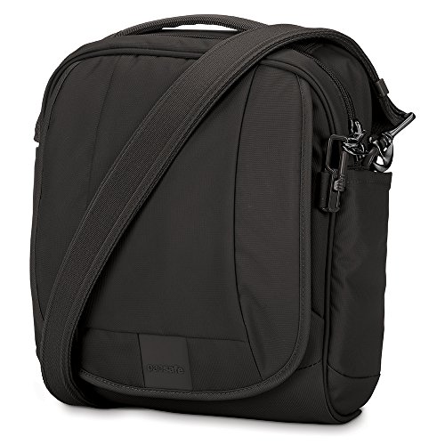 Pacsafe Metrosafe LS200 Anti-Diebstahl Nylon Umhängetasche für Damen und Herren, Schultertasche mit Diebstahlschutz, Tasche mit Sicherheits-Features - 7 L Uni, Schwarz/Black von Pacsafe