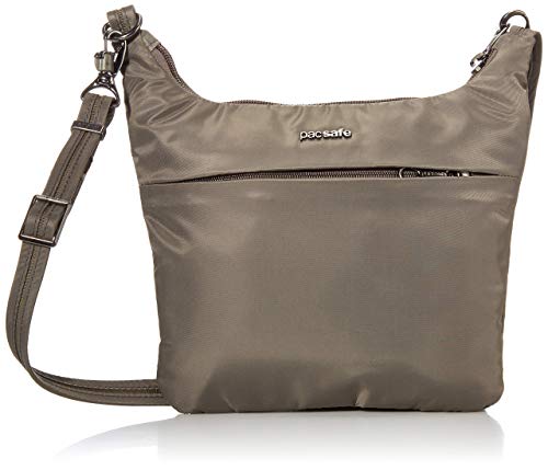 Cruise on the go crossbody, Damen Umhängetasche, kleine Anti-Diebstahl Tasche, Schultertasche mit Diebstahlschutz, Sicherheits-Features, 2 Liter, 25 x 28 x 2 cm, Graubraun/Ashwood von Pacsafe