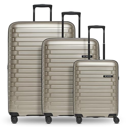 Pactastic Hartschalen Koffer-Set 3-teilig | hochwertiges Polypropylen Material | mit Dehnfalte erweiterbar um 5 cm | 4 Doppelrollen & TSA-Schloss für Damen & Herren (Collection 04) von Pactastic
