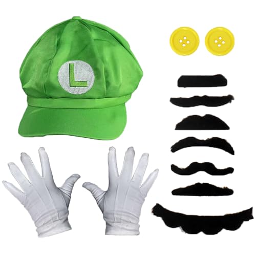 PacuM Kleidungsset Karikatur Kostüm Accessories Enthalten Hut Handschuhe Knöpfe Bart Charakterkostüme für Kinder Erwachsene Zeichentrickfiguren Kostüme für Halloween Weihnachten Karneval (Grün) PacuM Kleidungsset Karikatur Kostüm Accessories Enthalten Hut Handschuhe Knöpfe Bart Charakterkostüme für Kinder Erwachsene Zeichentrickfiguren Kostüme für Halloween Weihnachten Karneval (Grün) von PacuM