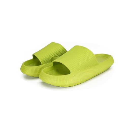 PacuM Sliders Women Men Cushiony Slippers, Slippers with Thick Outsole,Non Slip Quick Drying Shower Slides Bathroom Sandals (36/37EU,Green) von PacuM