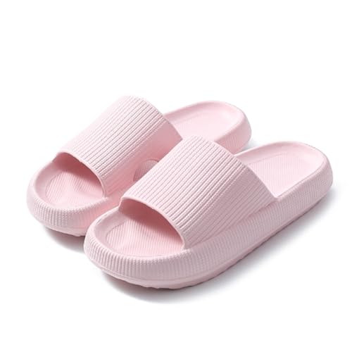 PacuM Sliders Women Men Cushiony Slippers, Slippers with Thick Outsole,Non Slip Quick Drying Shower Slides Bathroom Sandals (36/37EU,Pink) von PacuM