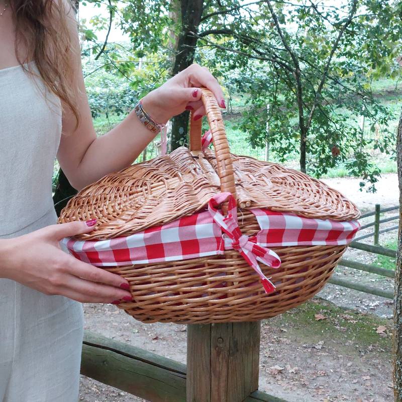Weiden Picknickkorb/Mit Deckel Strandkorb Outdoor Korb Boho Süßer Geschenkkorb Geschenk Für Freundin von PadaWorks