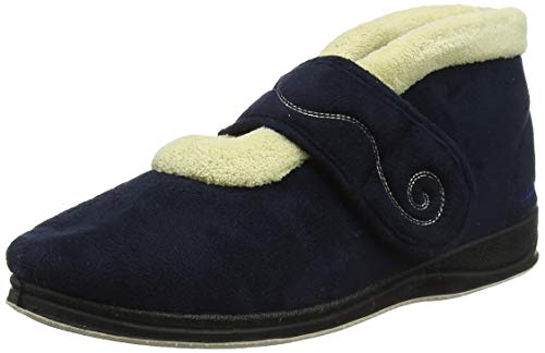 Padders Plus Damen Hush Hohe Hausschuhe, Blau Navy 24, 35 EU von Padders