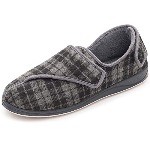 Padders Plus Herren Phillip Flache Hausschuhe, Grau (Grey Combi 97), 38.5 EU XX-Weit von Padders