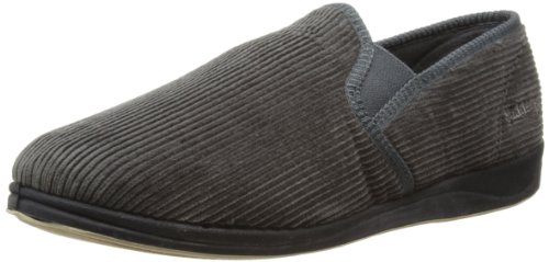 Padders Albert Men's Wide Fit Slip-On Memory Foam Slippers - Soft Textile Upper and Close Back Design with Wide G Fitting for Extra Room and Ultimate Comfort von Padders