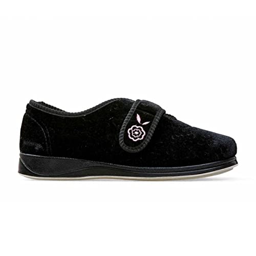 Padders Damen Camilla Low-Top Hausschuhe, Schwarz - Schwarz Schwarz 10 - Größe: 37 (4 UK) von Padders